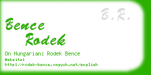 bence rodek business card